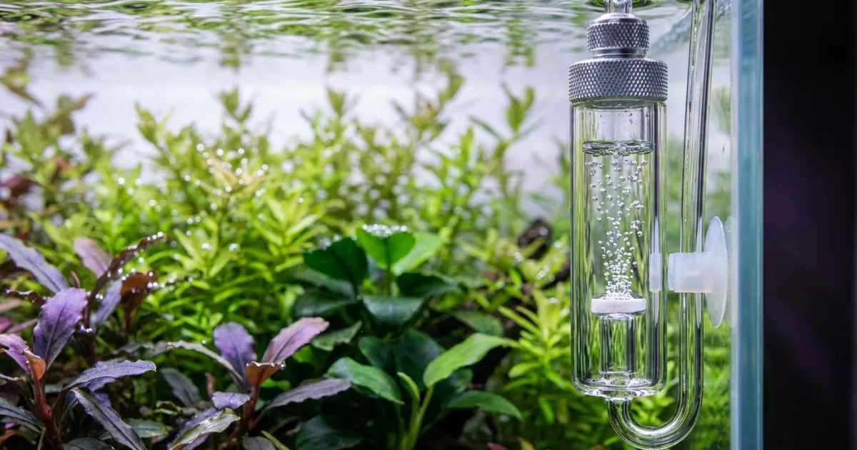 Bubble counter CO2 aquascape menunjukkan bubble per second