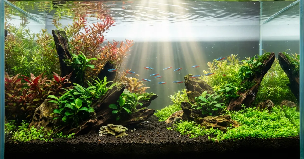 Proses maintenance filter aquascape dengan membersihkan media filter