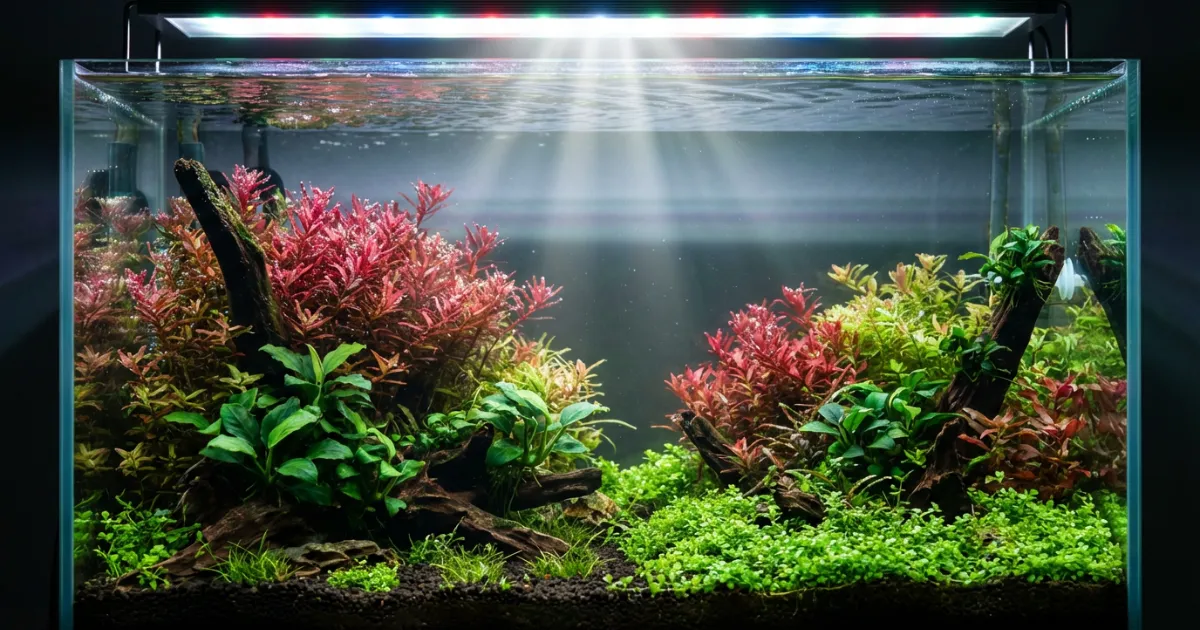 PAR meter mengukur intensitas cahaya di aquascape planted tank